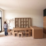 Kartonnen interieur voor modelwoning voor Bouwfonds